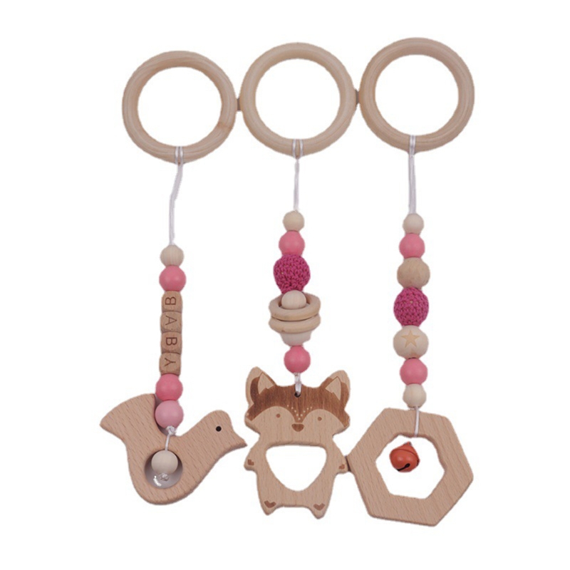 Baby Play Gym Frame Houten Beuken Activiteit Gym Frame Wandelwagen Opknoping Hangers Speelgoed Bijtring Ring Verpleging Rammelaar Speelgoed Room Decor: A16