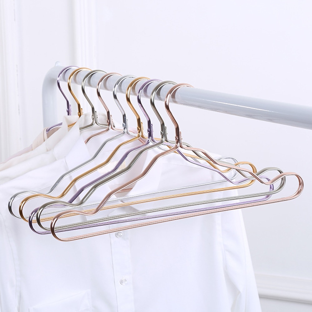 1pc Clothes Hanger Drying Rack Aluminum Alloy Anti-skid Hanger For Clothes Wardrobe Storage Hanger