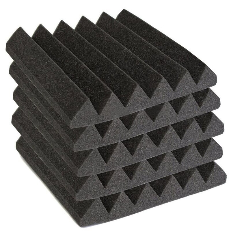 Painéis de parede de absorção de som da espuma do estúdio da cunha acústica de 12 pces isolamento acústico esponja absorção tratamento telha do painel