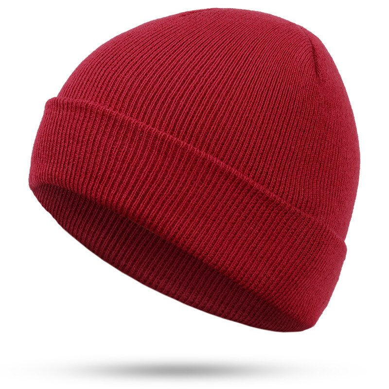 Hatt hip-hop häckmössa röd blå svart orange lila stretch stickade mössor höst vinter hattar för man kvinna skidmössa huva: 14