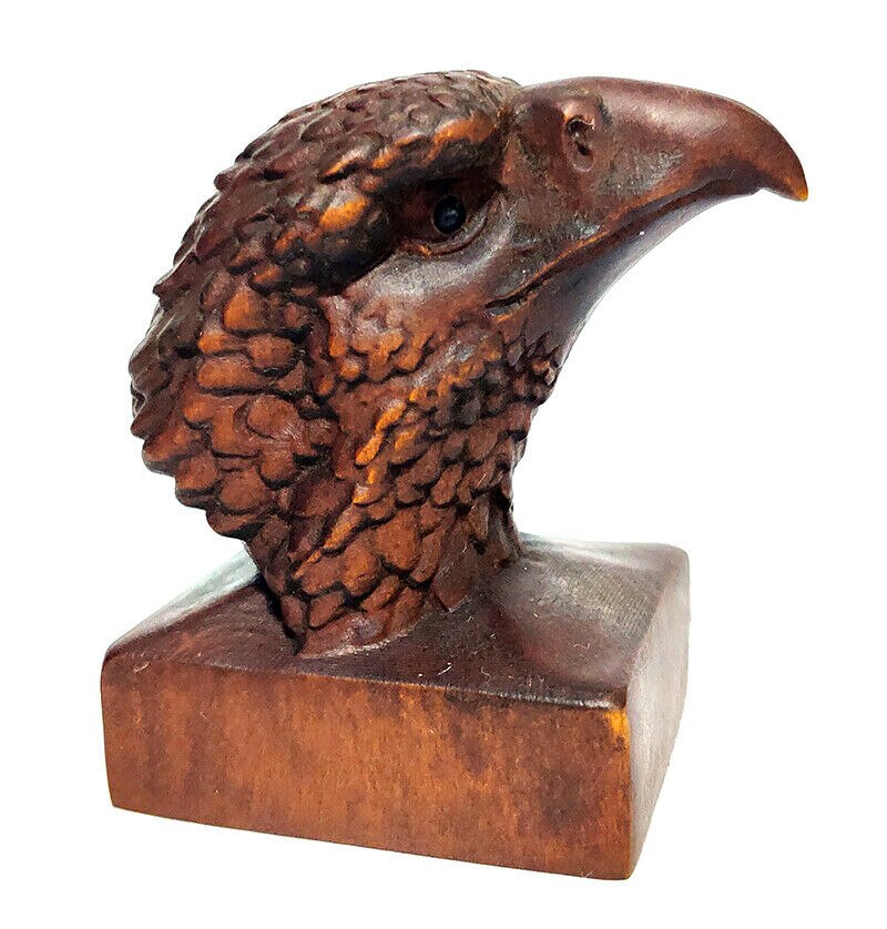 CQ111 - 2 "Hand Gesneden Buxus Netsuke Beeldje Carving: Eagle
