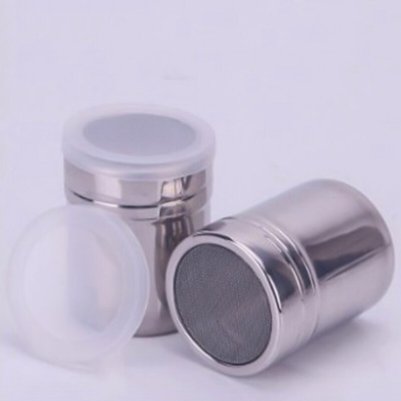 Stainless Steel Salt Sugar Pepper Shaker Box Cocoa Icing Powder Containers Home BBQ Baking Picnic Use: L