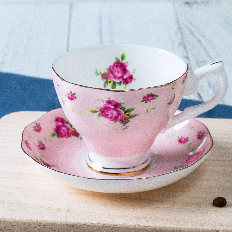 Benporslin keramik kaffekopp restaurang eftermiddagste blommönster espresso cappuccino lattemugg ceylon te svart tekopp: D