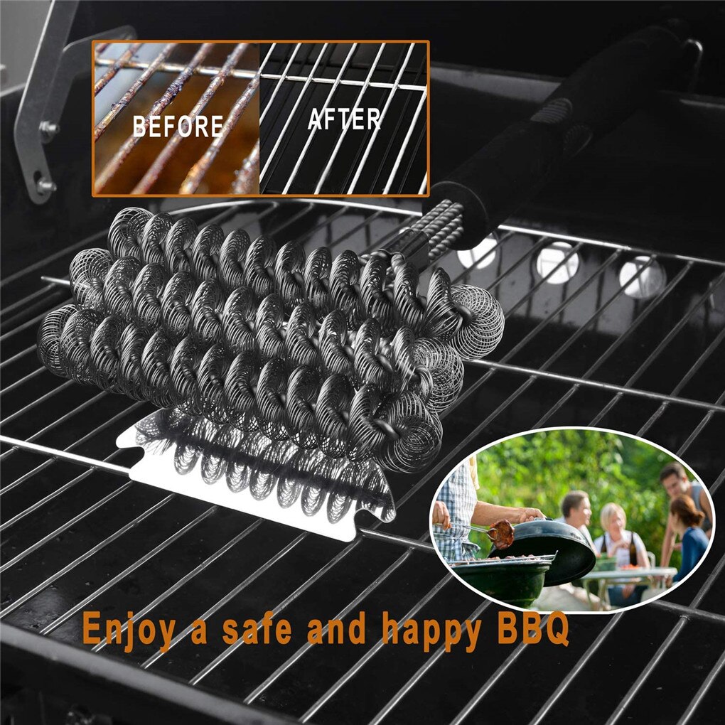 Barbeque Grill Schraper Draad Borstel Bbq Grill Draagbare Extra Brede Schraper Schoon Borstel Met Lange Steel