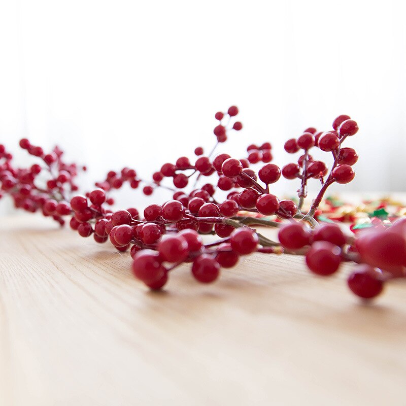 Rød bær krans jul kunstig frukt stiklinger tre dekorasjoner dør hengende ornamenter hjem bryllup dekor