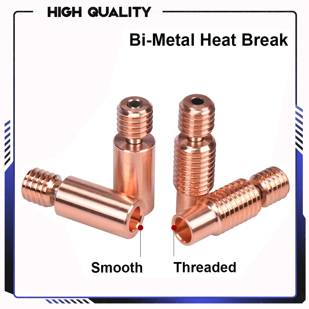 Bi-Metalen Warmte Breken V6 Keel Voor E3D V6 PT100 Hotend Prusa I3 MK3 Heater Blok 1.75mm 3D Printer Onderdelen Heatbreak