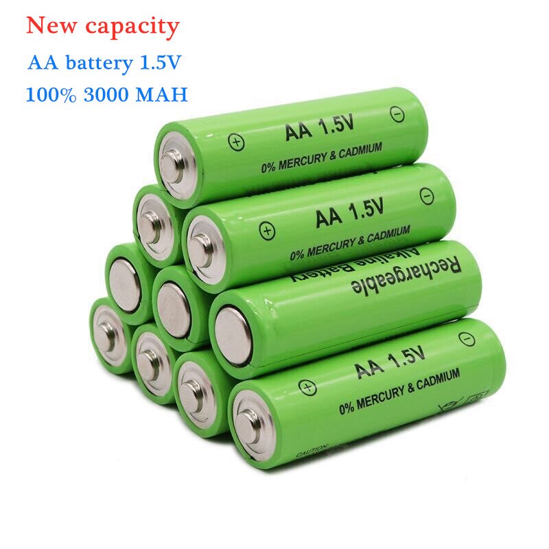 1-50 Uds nueva AA batería recargable 3000mah 1,5 V nueva batería alcalina recargable para luz led juguete mp3