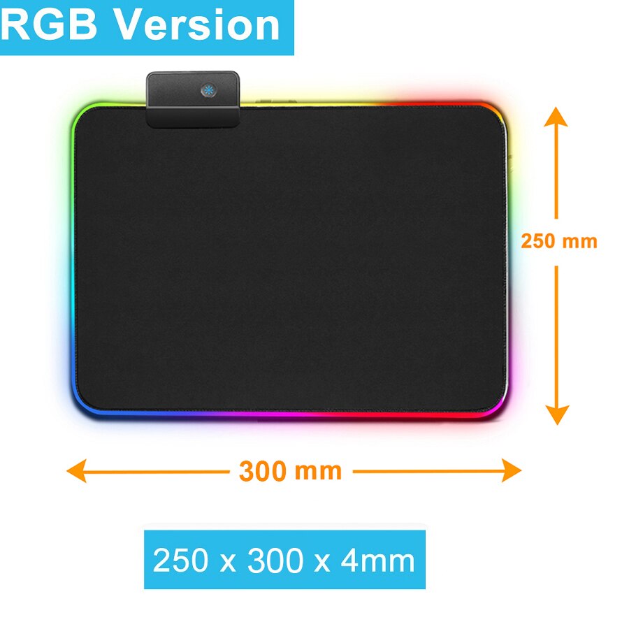 Rgb Muismat Grote Pc Gaming Muismat Gamer Computer Muis Mat Xxl Mousepad Bureau Mat Backlight Tapijt Voor Toetsenbord mause: RGB 250x300x4mm