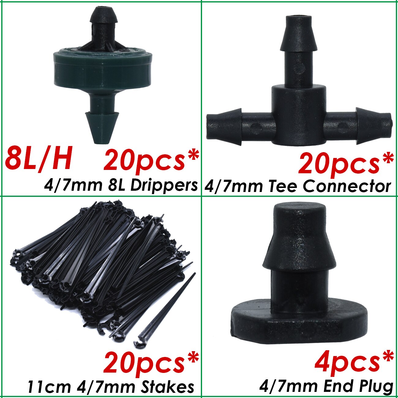 KESLA Garden Drip Irrigation Kit Micro Mist Spray Cooling System 4/7mm Hose Automatic Watering Sprinkler Dripper Tee Connector