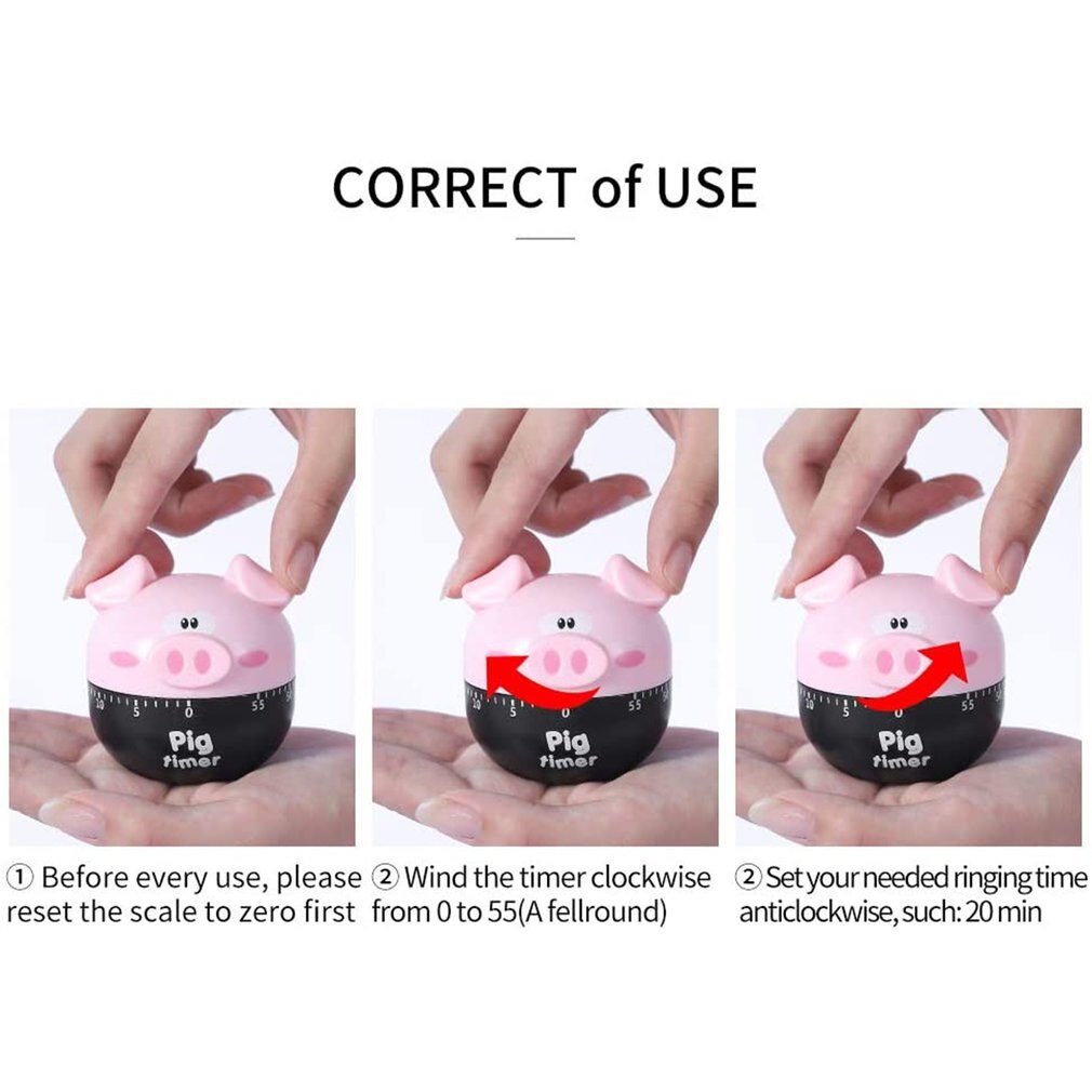 Kitchen Timer Cute Alarm Clock Timer Egg Student Timing Reminder Mechanical Clockwork Alarm Timer