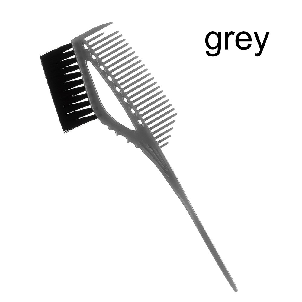 Pincel tinte cabello de doble cara de plástico para salón de mezcla de coloración, herramienta de peluquería, 1 unidad: grey