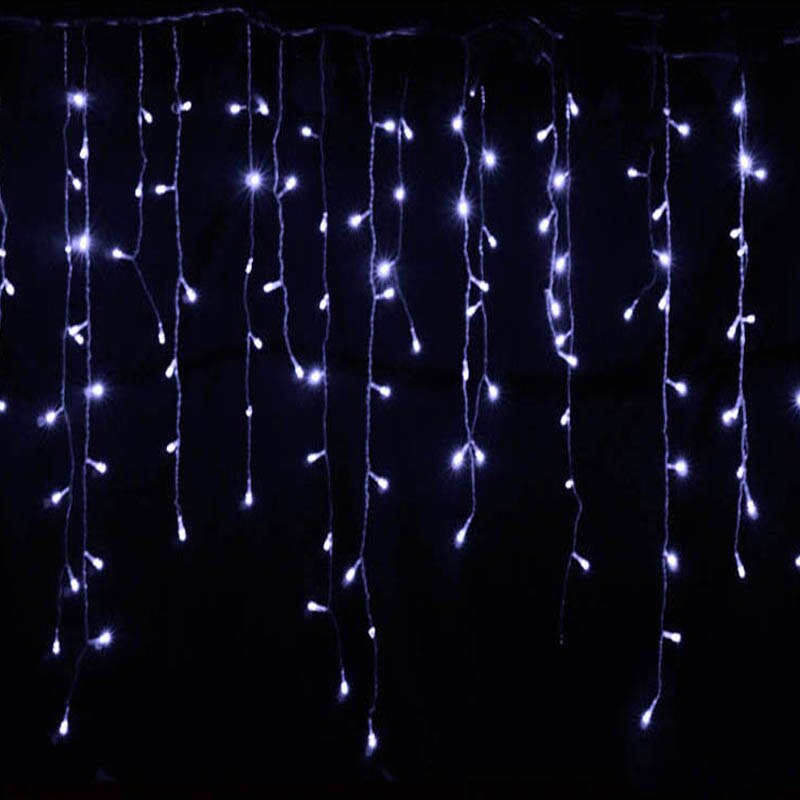 Julelys utendørs dekorasjon 5 meter henge 0.4-0.6m led gardin istap lys år bryllup fest krans lys: Hvit