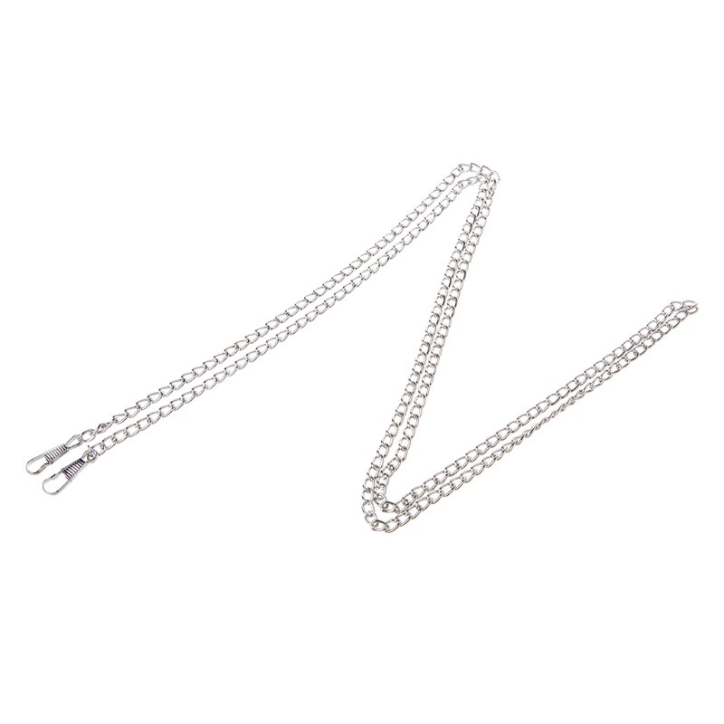 THINKTHENDO 120CM Purse Bag Strap Cross body Replacement DIY Shoulder Handbag Handle Metal Chain: Silver