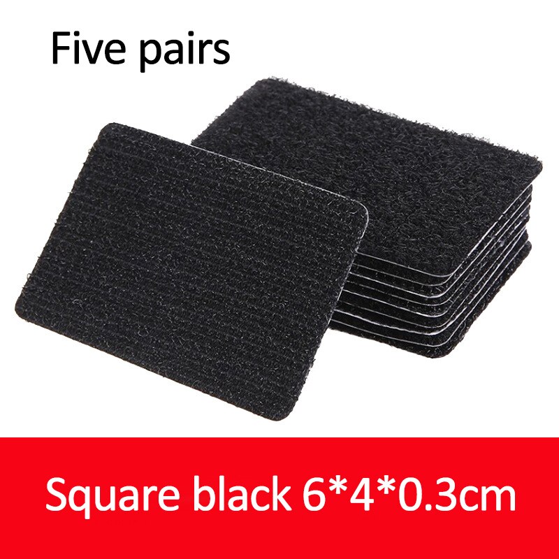 5/10/20 Pairs 60mm Strong Self Adhesive Fastener Dots Stickers Velcro Adhesive Tape For Bed Sheet Sofa Mat Carpet Anti Slip Mat: 5 Pairs Black Square