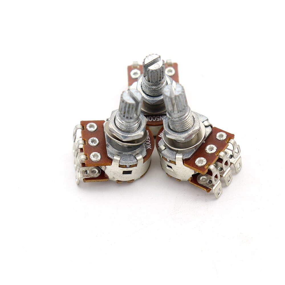 3 pcs Dual Deck MN500K Blend Balance Pickups Potentiometer Audio Pots Guitar Volume Tone Control Pots Switch Chrome