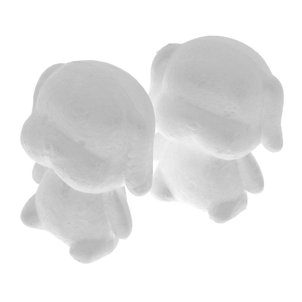 2X Foam Dog Modeling White 3D Polystyrene Foam Animal Shapes for DIY Valentine Decoration Supplies
