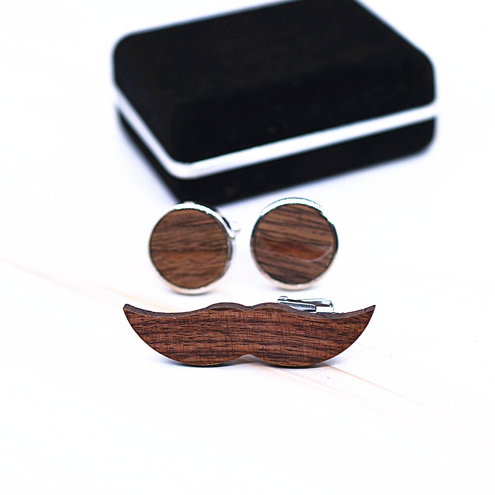 Classy Metal Whale Wooden Beard Tie Clip Men Accessories Male Business Banquet Bar Casual Necktie Clips Clasp Set