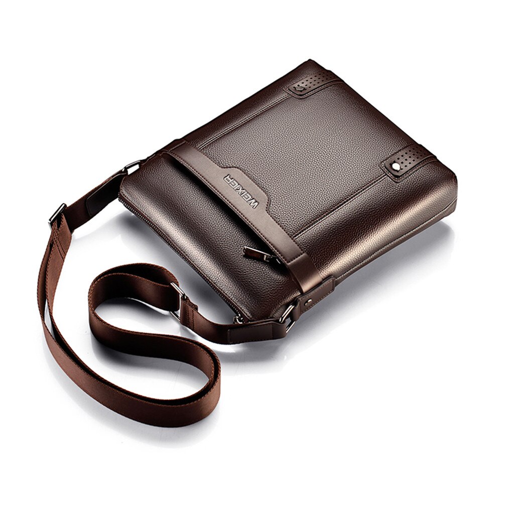 Heren Aktetassen Zakelijke Tas Vintage Schoudertassen Crossbody Tassen Mannen Handtassen Zacht Leer Waterdicht 2.5