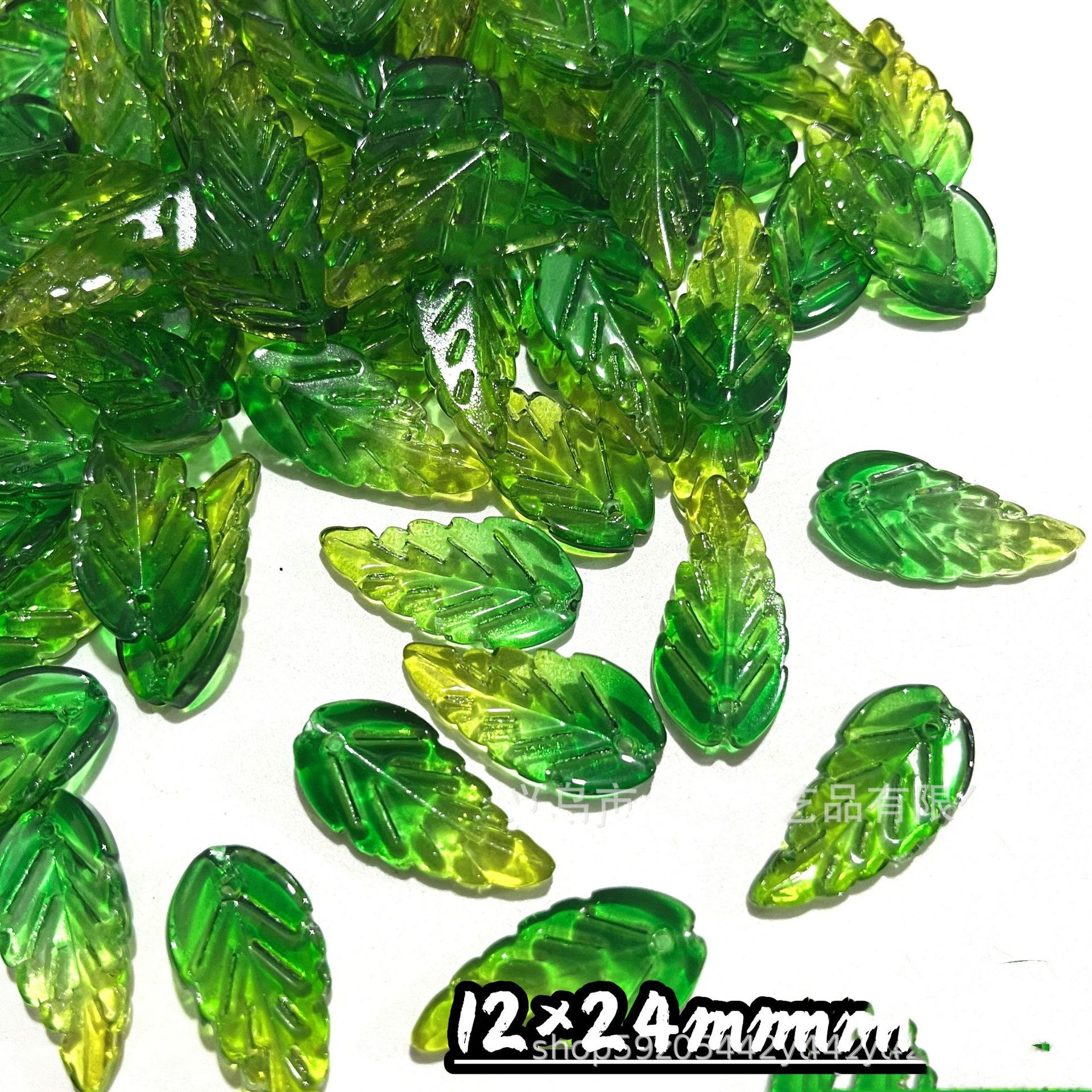 30/50 Uds. Cuentas de hojas de cristal para joyería, cuentas de hojas verdes de Murano para hacer pulsera, collar, accesorios DIY hechos a mano a granel: Sandía roja / 2MM