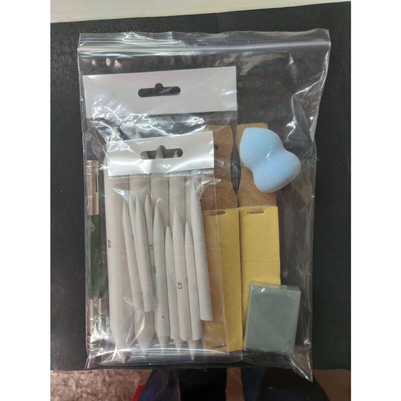 25 PCS/LOT drawing tool set Blending smudge Stump stick Sponge eraser Pen holder extender Art supplies