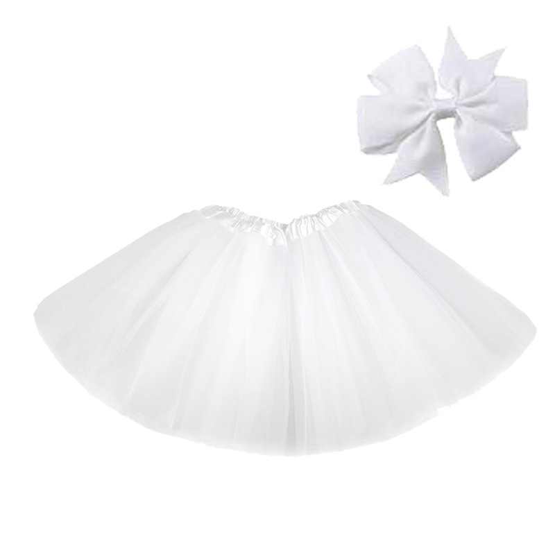 Minigonne a fascia 2 pezzi 2020 New Fashion Solid Mesh Girls gonne Toddler Girl Fall abbigliamento per bambini School Dance Costume: white tutu skirts