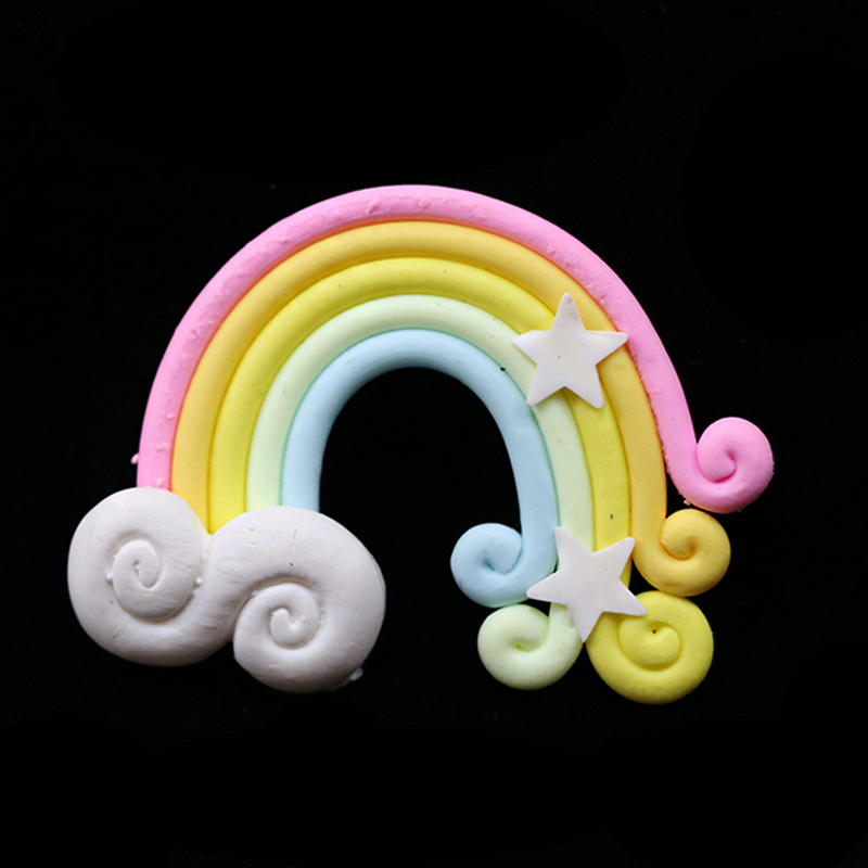1 pcs birthday cake topper 3D rainbow star cake decoration for baby shower kids birthday party wedding favor supplies