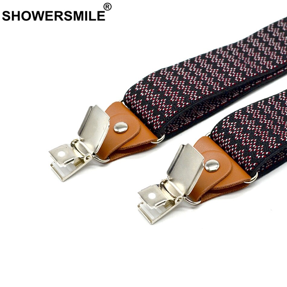 Mens Suspenders Braces Elastic Mens Trouser Belt 3.5cm*120cm Braces Straps Houndstooth Y Back Male Suspender Clips 3 120cm*3.5cm
