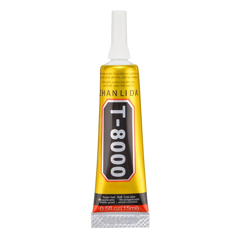 Adhesivo Industrial multiusos T8000, 15ml, superadhesivo para reparación de pantalla táctil de teléfono móvil, fijación de marco, pegamento de vidrio de pantalla