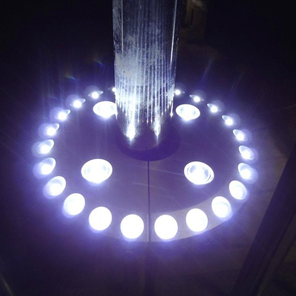 Portable Umbrella Pole Lamp Garden 28LED Durable Patio Yard Umbrella Pole Light Lantern Emergency Lights Silver