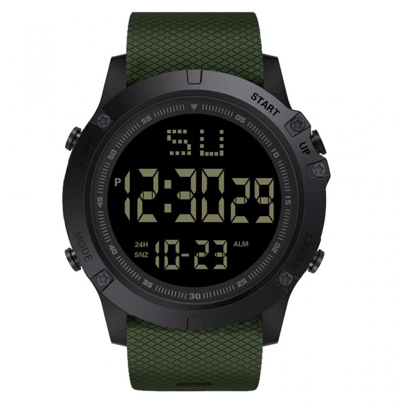 HONHX-reloj electrónico resistente al agua, multifunción, LED, pantalla grande negra, cronómetro Digital, despertador, reloj de pulsera deportivo con fecha: 04