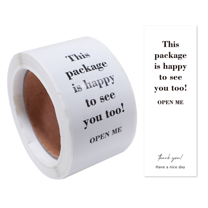 100pcs/roll This Package Is Happy To See You Too Stickers Small Business box packaging decor Thank You Sticker Seal Labels: Style 04