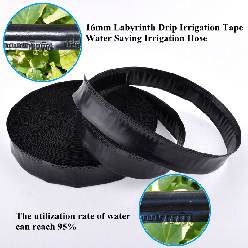 20/50/100m 16*0.2mm Hose Labyrinth Drip Irrigation Belt Agricultural Rain Drip Irrigation Tape Farm Water Saving Irrigation Hose