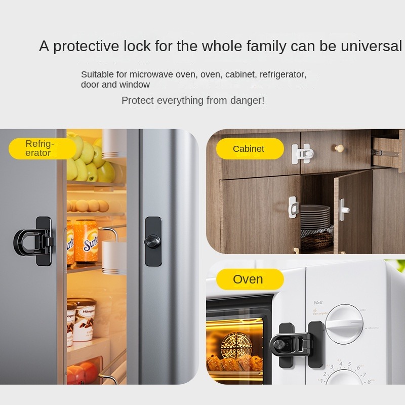 1 st kylskåpslås kyl-frys dörrlås småbarn barn barn ugnsskåp säkerhetslås för baby säkerhetslås