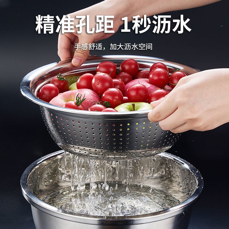 3pcs/set Salad Tools Multifunction Vegetable Drain Stainless Steel Pot Potato Grating Vegetable Slices Tool Kitchen Home E11856
