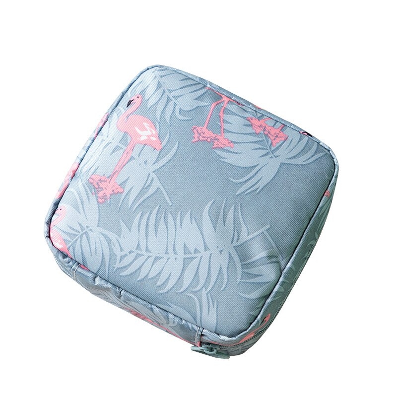 Portatile di grande capacità borsa da viaggio sacchetto di immagazzinaggio del tovagliolo sanitario di stoccaggio cosmetici di trucco del sacchetto dei monili sacchetto di immagazzinaggio del sacchetto rossetto borsa: C flamingo