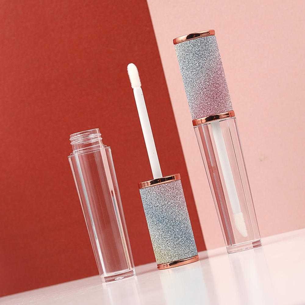 6ml regnbue fargerik diamanthette tom klar lipgloss tube med tryllestav tom leppestift tube verktøy kosmetiske emballasjebeholdere