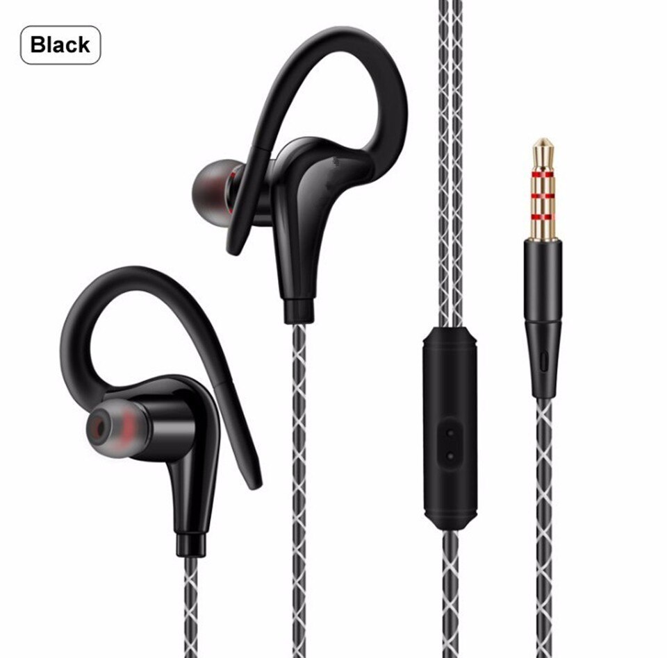 Sicneka Super Bass Sports Headphones HiFi Earphones Sweatproof Running Headset With Microphone For iphone Samsung xiaomi: black