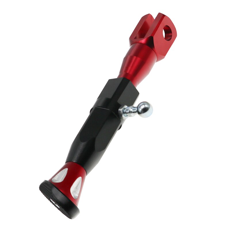 LMoDri Motorcycle Adjustable Height 21-25CM Kickstands Motor Scooter Modified Foot Bracket CNC Aluminum Alloy Side Stand: Red