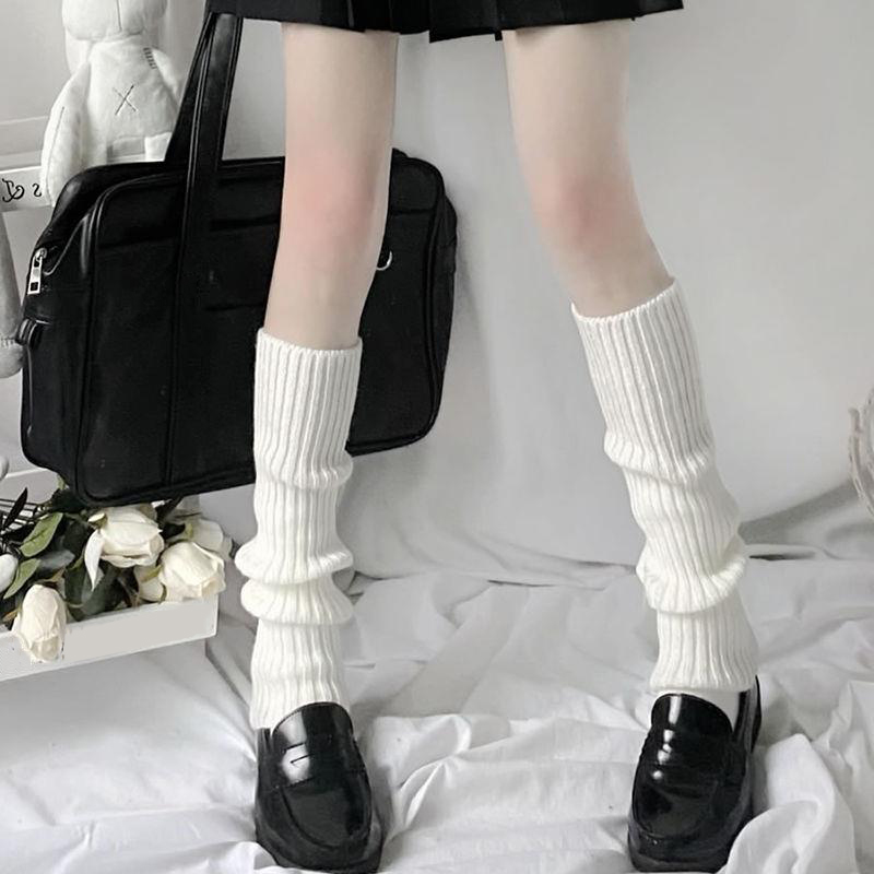 Chauffe-jambes Dentelle Avec Nœud – Style Lolita, Blanc, Pour Femme (hiver/fête)