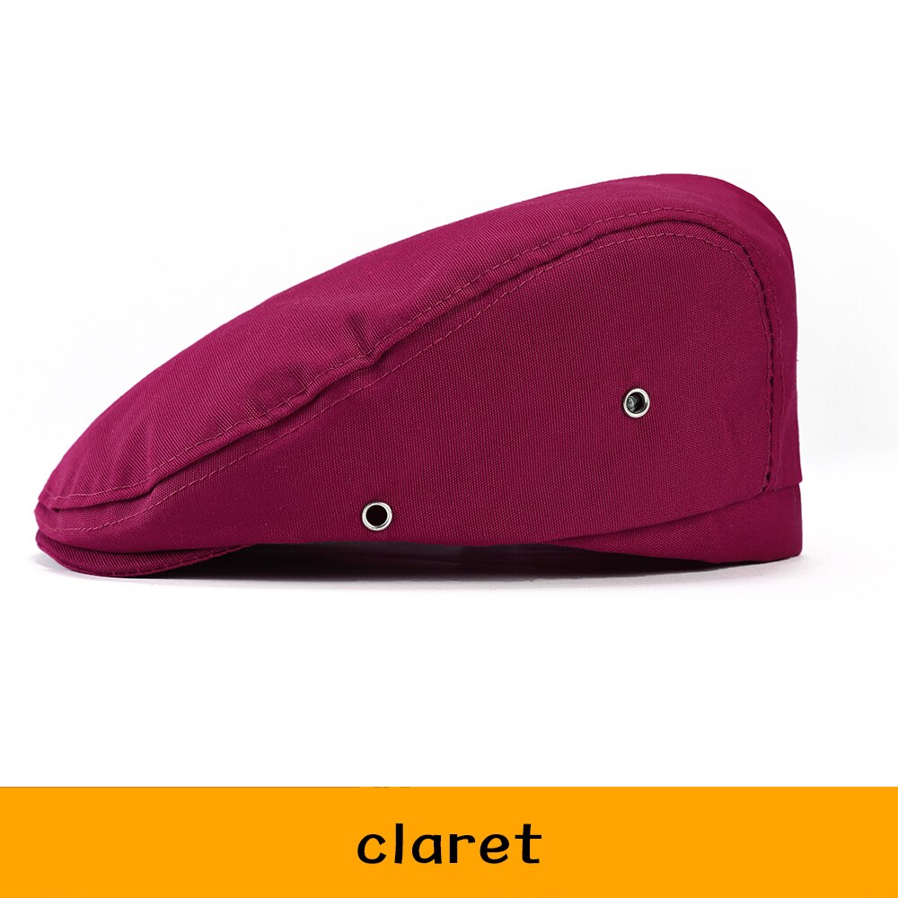 Gorras de lona ajustables Unisex restaurante Hotel Uniforme de Trabajo cafetería panadería Sushi tienda Pizza tienda camarero accesorios para trajes: Claret