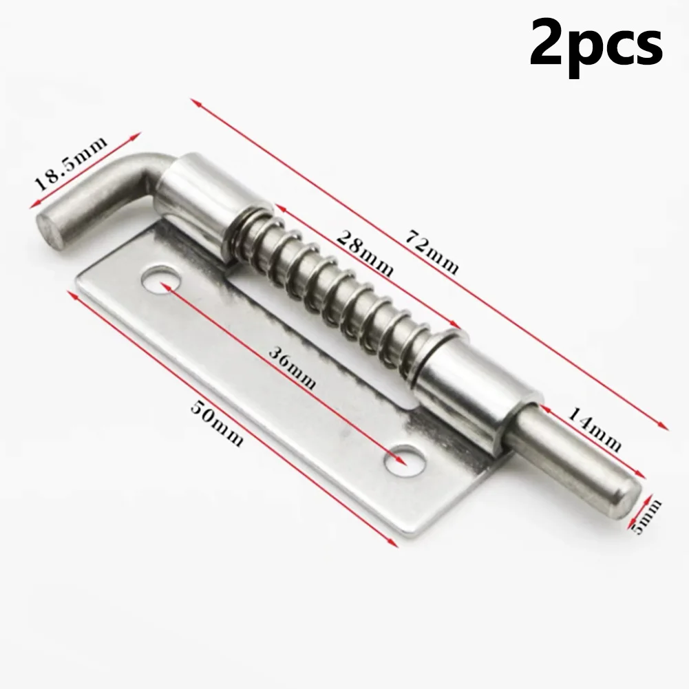 2pcs Spring Loaded Latches Pin Mental Security Barrel-Bolt Latch Tone Door Cabinet Hinges For Doors Chests Cabinets Home: Greyish Brown