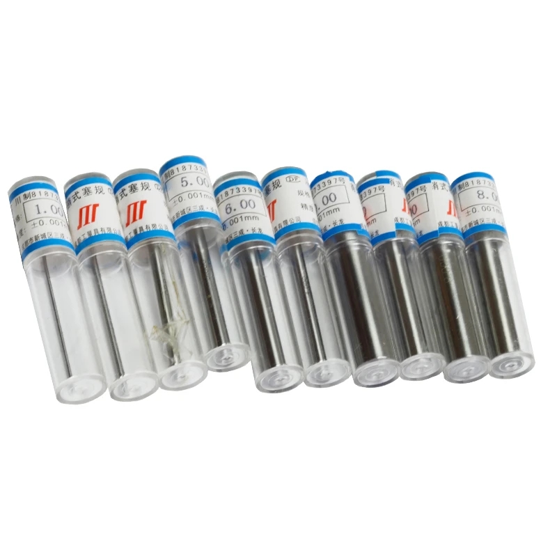51/101 pces passo 0.01mm medidor de pino de aço de precisão 1.00-2.00mm 0.5-1mm medidor de plugue suave conjunto de medidor de furo ferramenta de medição de pino