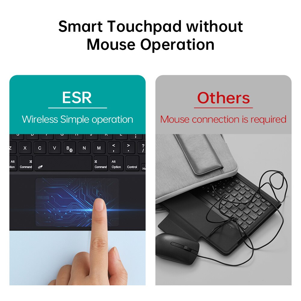 ESR Case For ipad pro 12 9 11 keyboard Bluetooth Wireless Backlit keyboard for iPad Air 4 10.9 Pro 12.9 Magnetic Cover