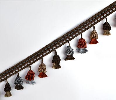 Borla de flecos de algodón de 1 metro y 7cm, cinta decorativa para borde de encaje, costura artesanal, cortina de ropa bordada, adornos de apliques: 2
