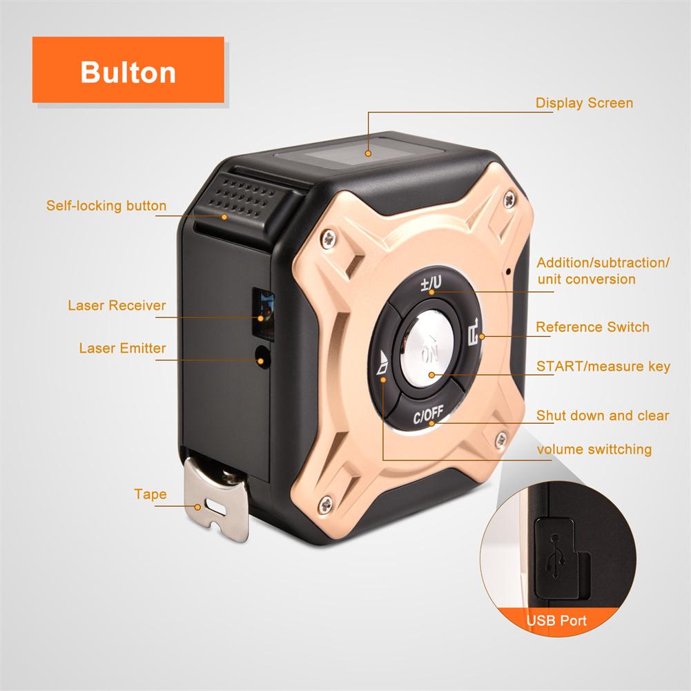 Infrared Level Line Tape Multipurpose Horizon Vertical Measure Inch Ruler Retractable Rangefinder Measuring Diagnostic Tool