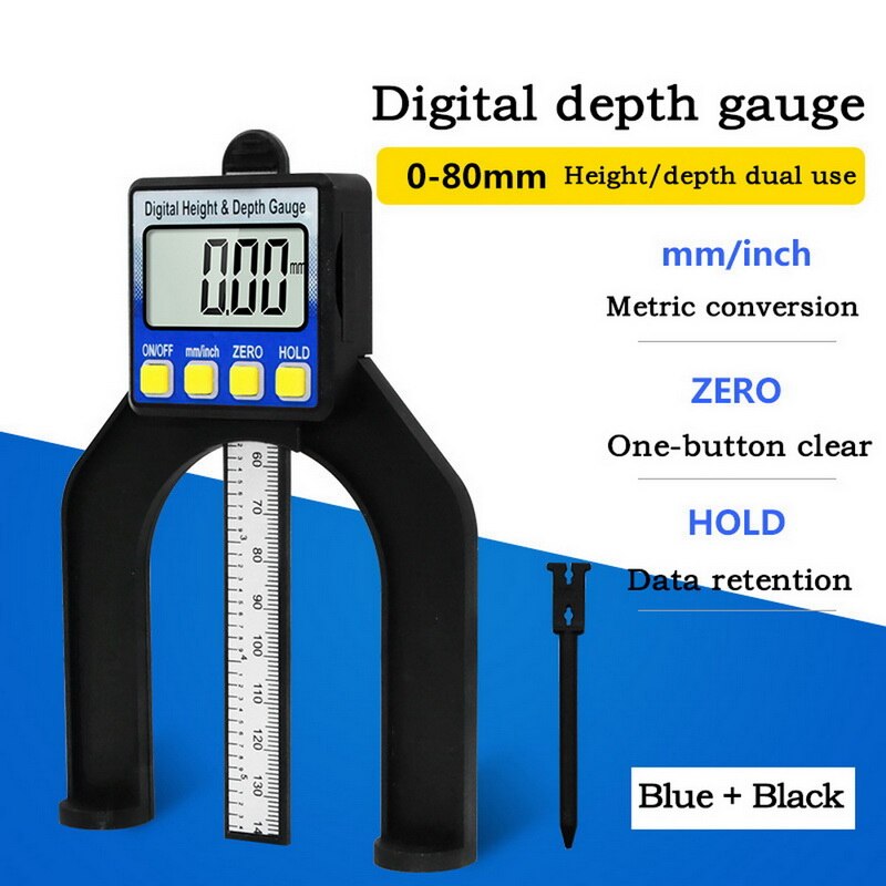 Digital Electronic 150mm Vernier Gauge Sliding Measure Tool Ruler Micrometer Ruler Measuring Tool: Digital Blue