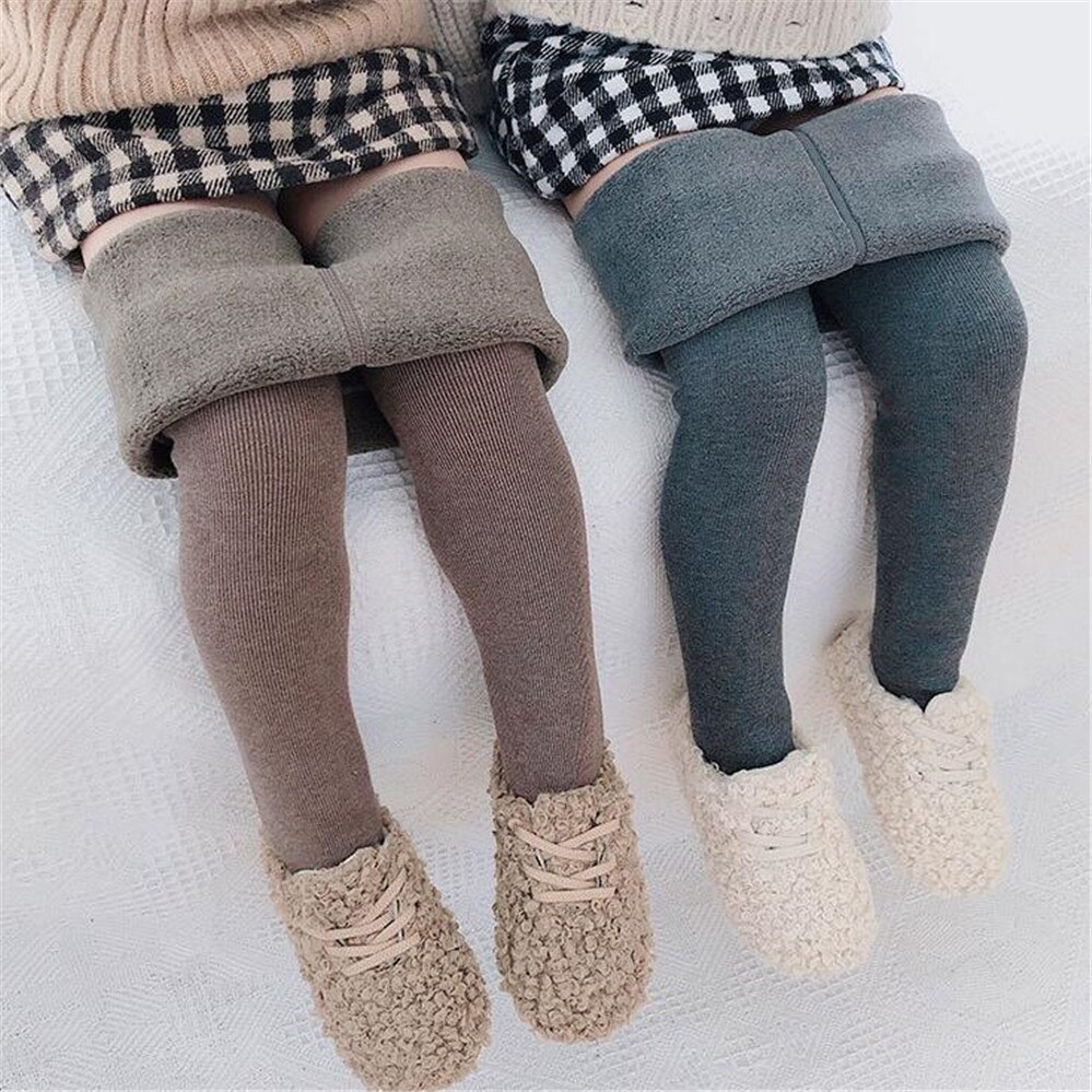 2022 Winter Kids Leggings Fur Lining Girls Tights Skinny Warm Fleece Leggings kids Pants Winter Kids Pants Children AA5636