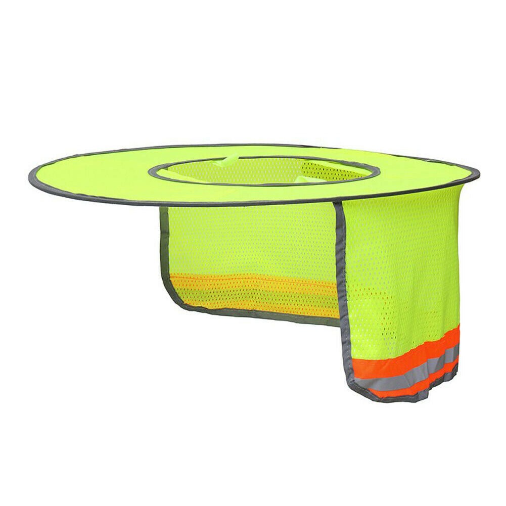 Shade Protective High Visibility Neck Mesh Sun Shield Stripe Hard Hat Outdoor Safety Reflective Full Brim Construction Worker