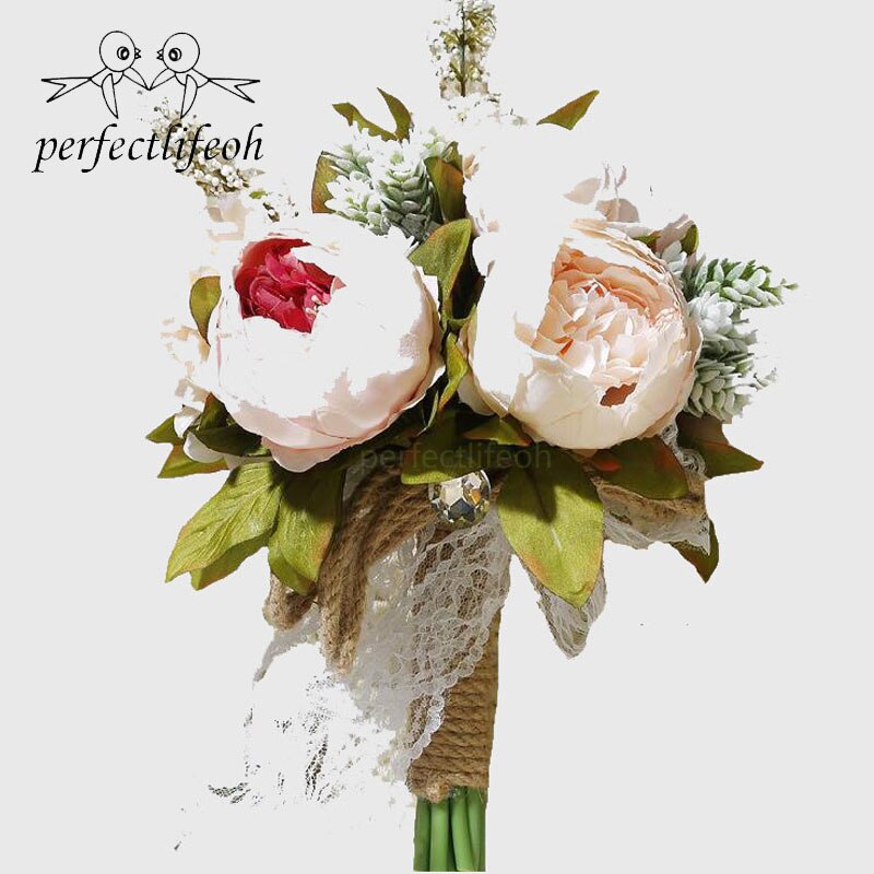 Perfectlifeoh-ramo de Camelias para boda, plantas florales, , ramo de recuerdo con mango de encaje, flores de boda con tema de jardín