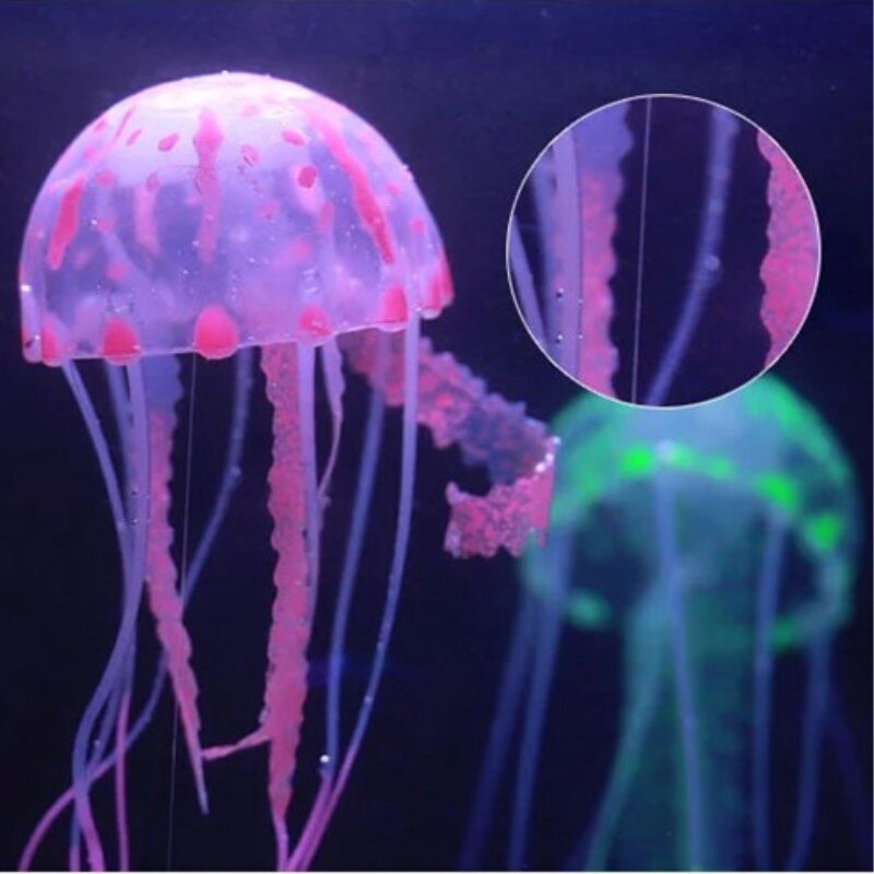 Efeito de incandescência artificial jellyfish aquarium decoração subaquática planta viva ornamento luminoso paisagem aquática